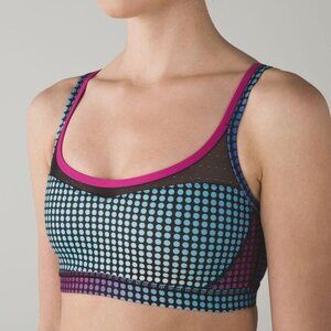 Lululemon Sweaty Endeavor Sports Bra size 4 Polka-dot Multicolored